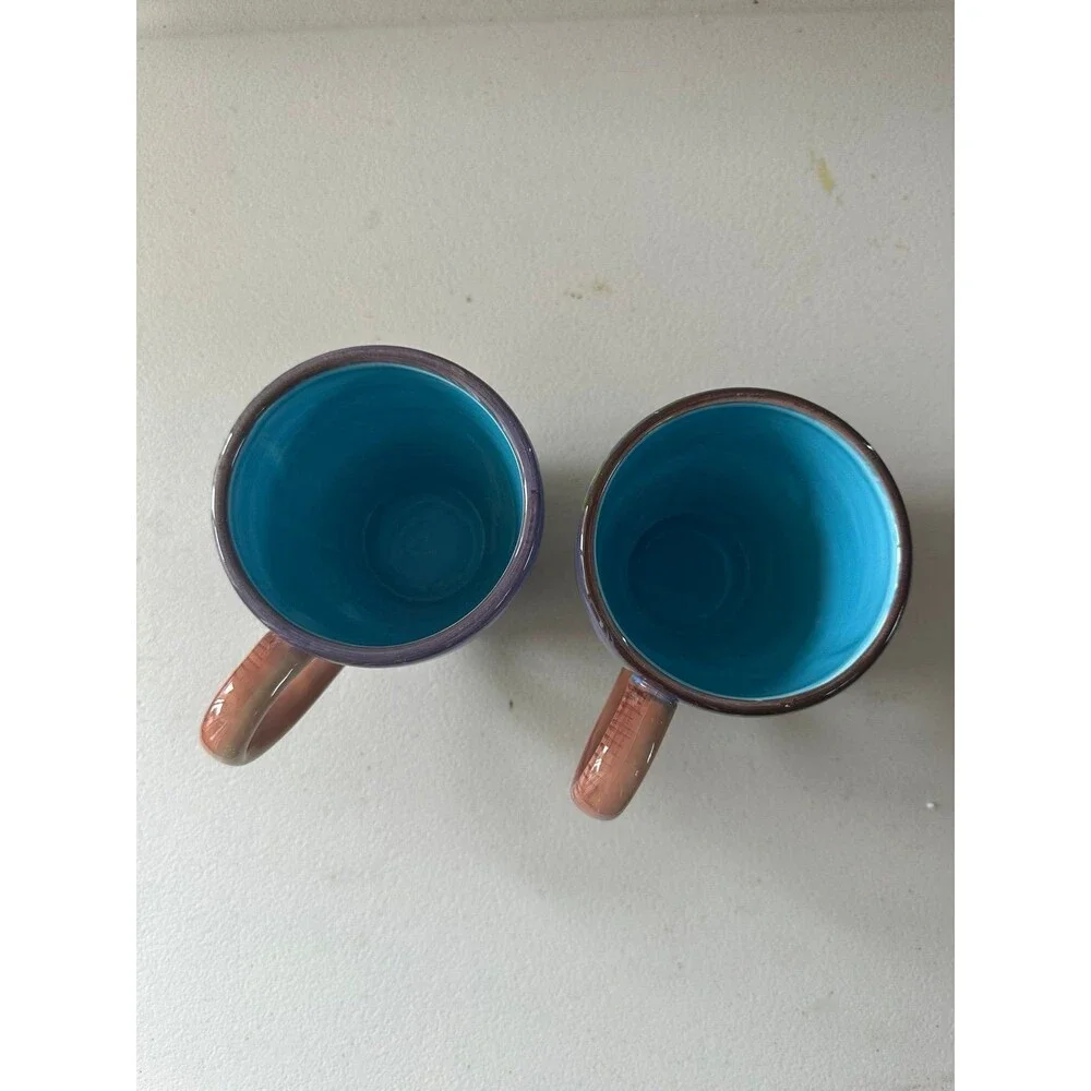 Tropical Holiday By Clay Art Pottery Rare Discontinued Replacement Glazed Mugs